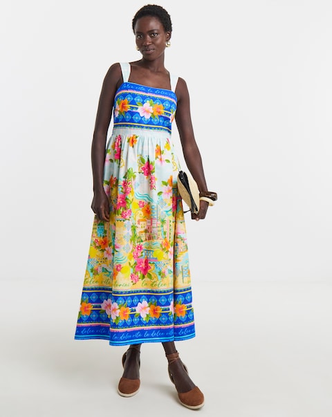 Strappy Print Prom Dress