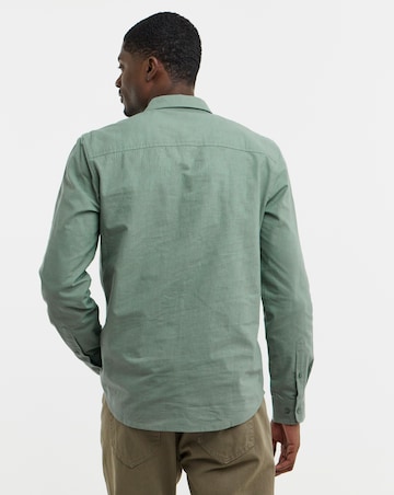 Long Sleeve Double Pocket Linen Shirt