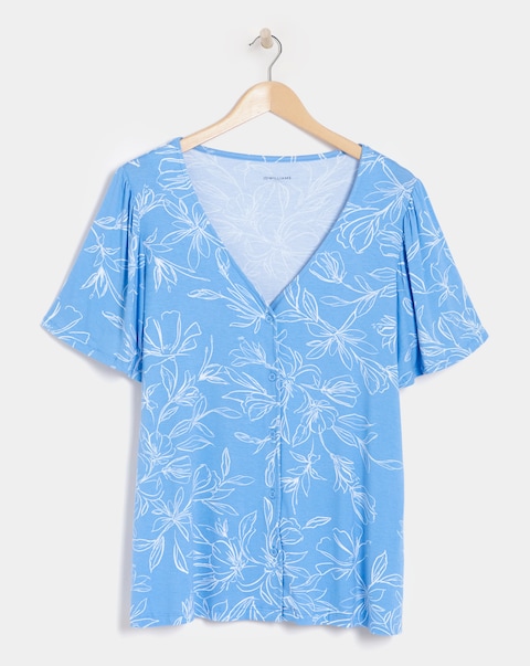 Button Front Angel Sleeve Top