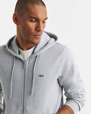 Lacoste Classic Zip Through Hoodie - Grey Marl