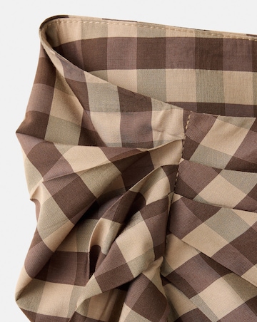 Mango Check Wrap Skirt