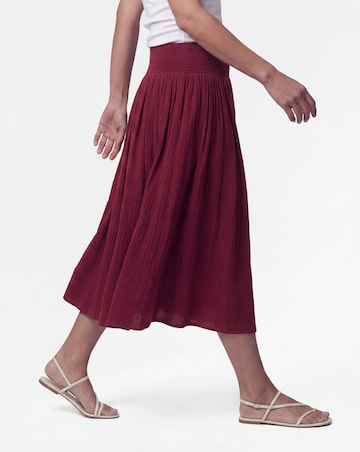 Cotton Cheesecloth Midi Skirt