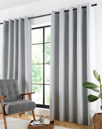 Curtina Plain Twill Eyelet Curtains