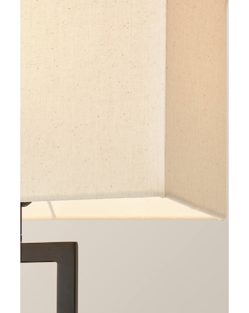 ValueLights Gloria Black Double Stem Table Lamp with Rectangular Shade