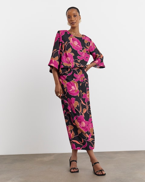 Joanna Hope Printed Crepe Skirt