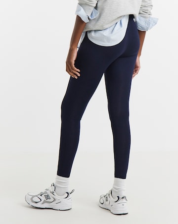 Navy Jersey High Waisted Leggings