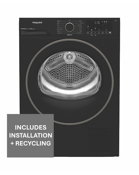 Hotpoint Heat Pump Tumble Dryer CHSD82MBBUK 8kg Black + Installation