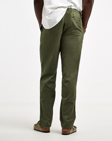 Linen Blend Elasticated Straight Fit Trouser