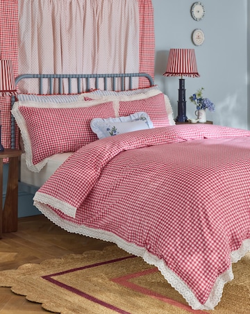 Cath Kidston Painted Gingham Lace Duvet Cover Set