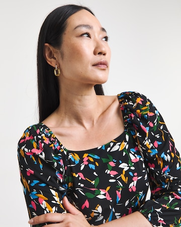 Square Neck Jersey Midi Dress