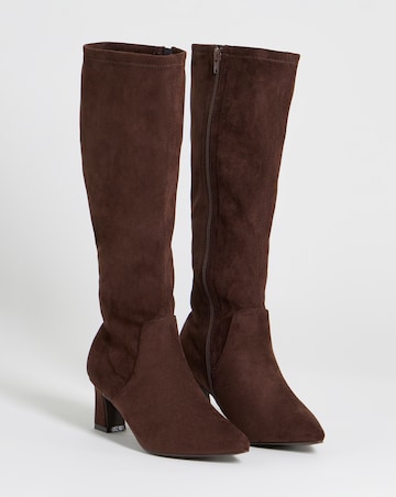 Shona Pointed Toe Knee High Sock Boots - Wide Fit (E) & Standard Calf