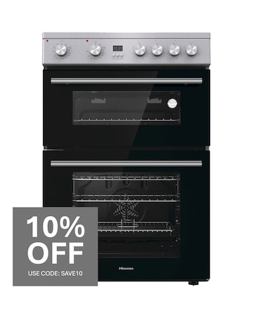 Hisense HDE3211BXUK 60cm Electric Cooker Ceramic Hob - Grey