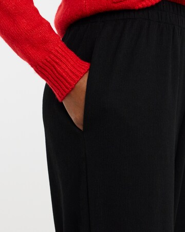 Black Textured Jersey Wide Leg Trouser