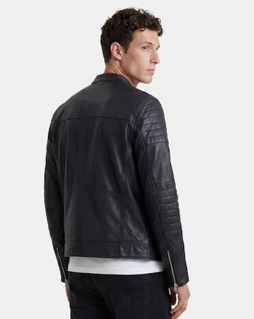 Black Leather Racer Jacket