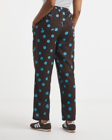 Simply Be Chocolate Spot Linen Trouser