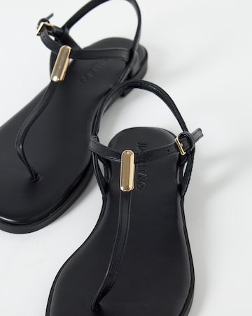 Rocky T Bar Hardware Detail Flat Sandals - Wide Fit (E)