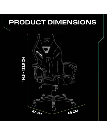X Rocker Tempest Ergonomic PC Office Gaming Chair - Green