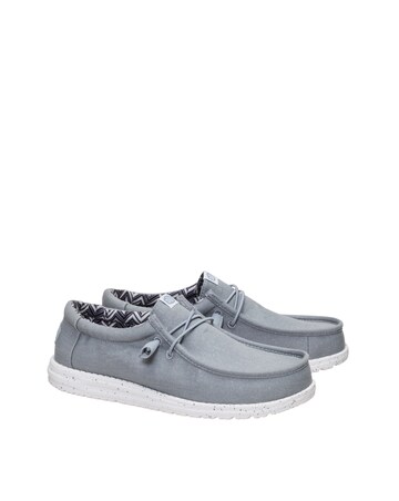 HeyDude Wally Stretch Canvas Shoe - Light Grey