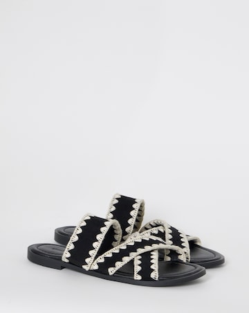 Maude Whipstitch Crossover Flat Sandals - Extra Wide Fit (EEE)
