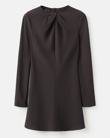Mango Long-Sleeve Mini Dress With Draped Neck