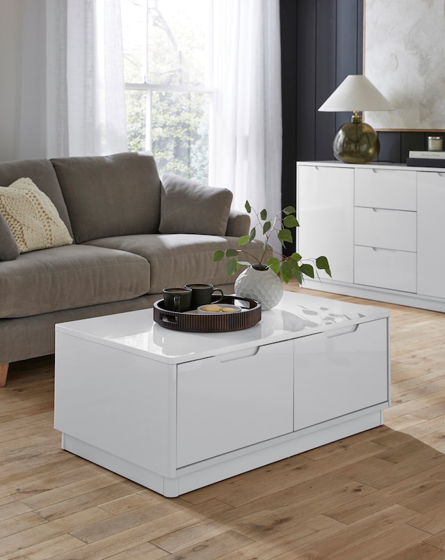 Ellia Coffee Table With 2 Drawers - White