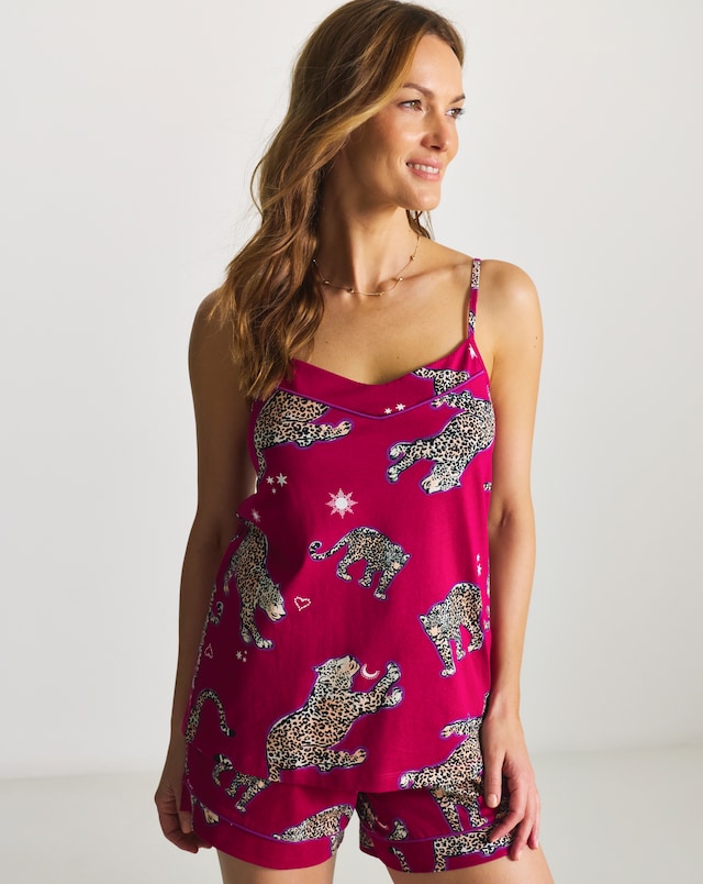 Pretty Secrets Cotton Cami Pyjama Short Set Animal Print