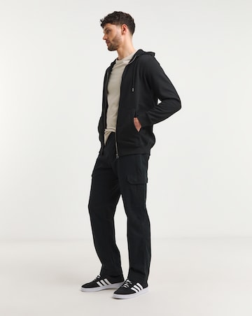 Black Full Zip Hoodie Long