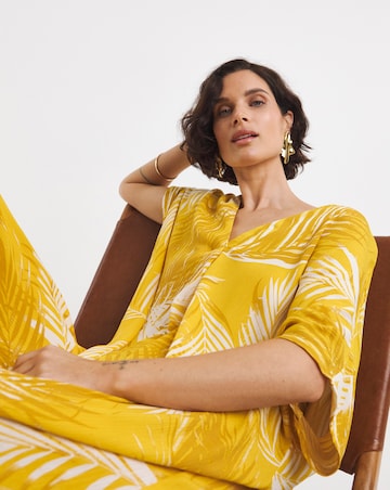 Textured Crinkle Kaftan Overhead Midi Dress