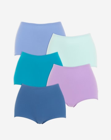 Pretty Secrets 5 Pack Cotton Comfort Short Knickers - Blue Multi