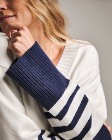 Anthology Stripe V Neck Jumper
