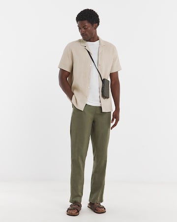 Linen Blend Elasticated Straight Fit Trouser