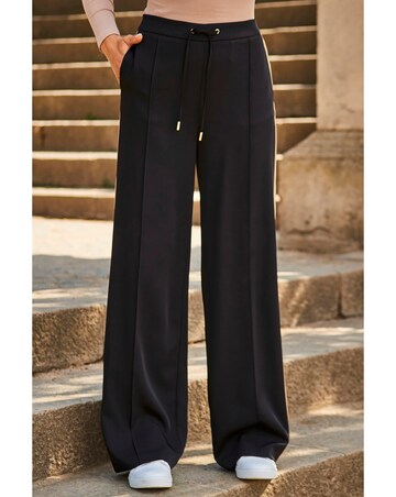 Sosandar Side Stripe Wide Leg Trouser