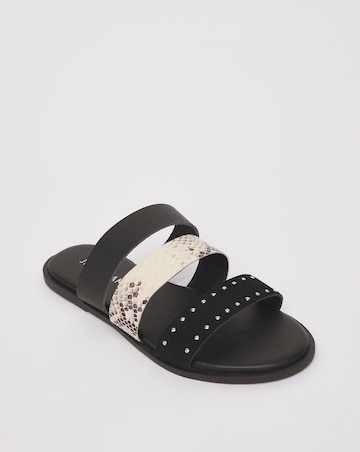 3 Strap Leather Mule - Extra Wide Fit (EEE)
