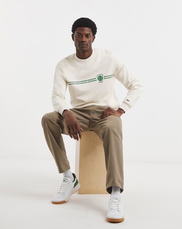 Lacoste Tennis Logo Crew Sweat - Off White