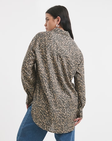 Leopard Animal Linen Mix Shirt