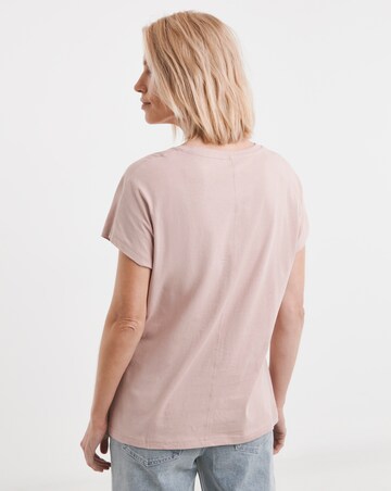 Pure Cotton Blush V-Neck Short Sleeve T-Shirt