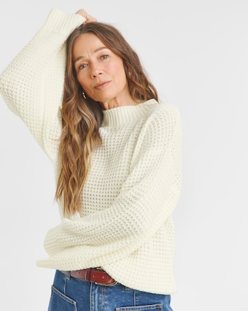 Ivory Waffle Jumper