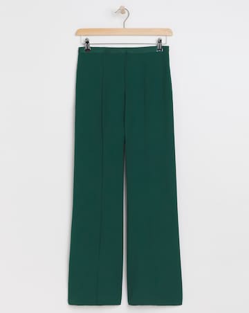 Magisculpt Satin Green Crepe Wide Leg Trouser