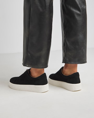 Meridian Zip Up Leather Trainer - Extra Wide Fit (EEE)