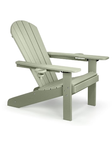 VonHaus Westport Green Adirondack Wooden Garden Lounge Chair