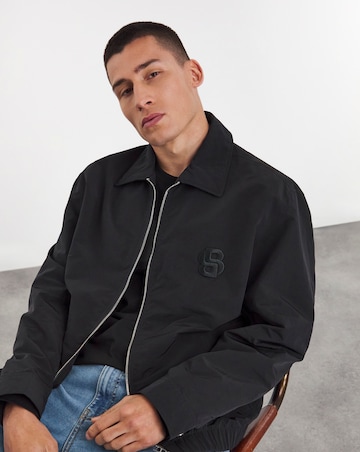 BOSS Logo Bomber Jacket Black