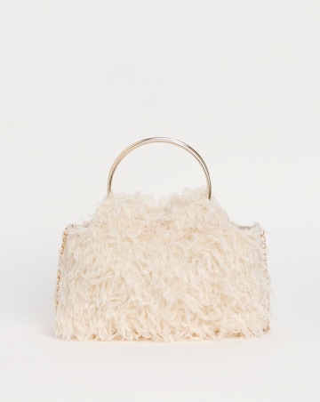 Joanna Hope Faux Feather Grab Clutch Bag