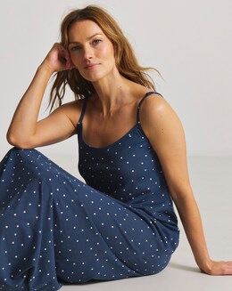 Pigiama Playsuit In Misto Cotone Azzurro Donna Taglie 8-18 Nuovo Con Etichette