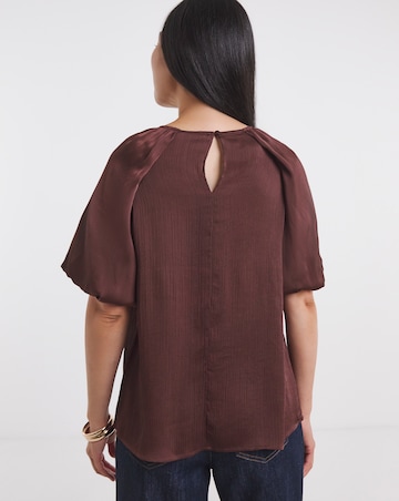 Satin Puff Sleeve Top