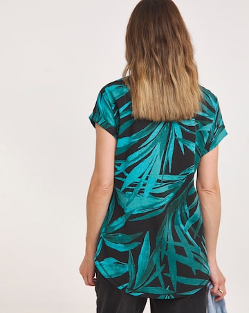 Longline Short Sleeve Curved Hem Top