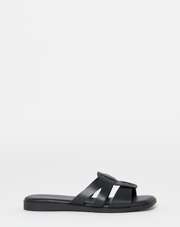 Carla Woven Flat Mule Sandals - Wide Fit (E)