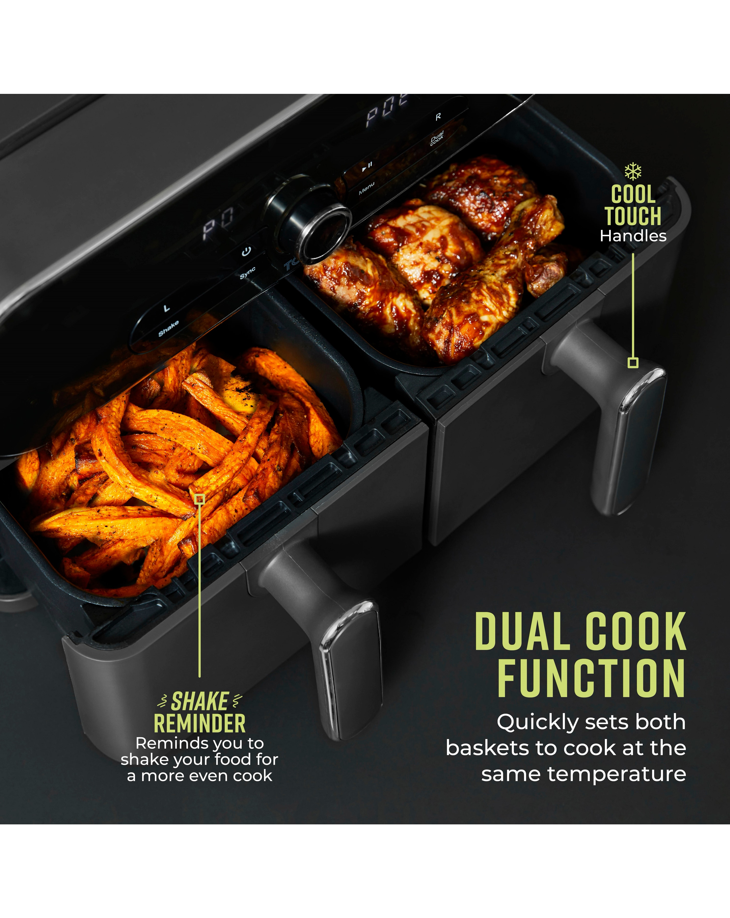 Tower T17138 Vortx 10.4L Dual Basket Air Fryer | JD Williams