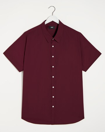 Wine Short Sleeve Formal Shirt Reg