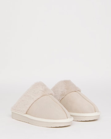 Albza Suede Closed Toe Slippers - Wide Fit (E)