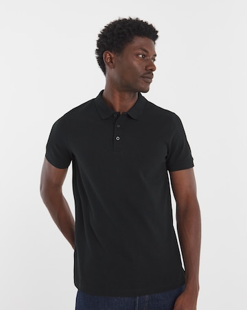 Pure Cotton Pique Polo- Black